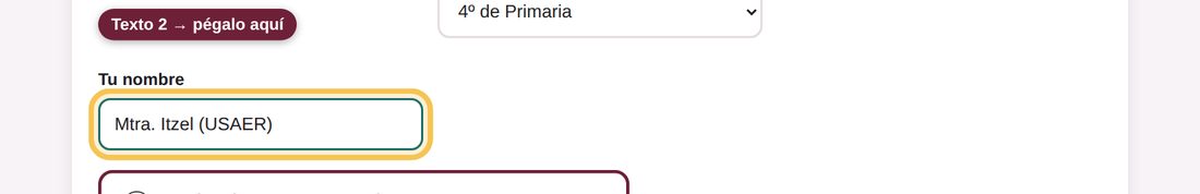 Captura de la app: Tu nombre