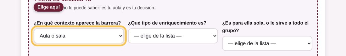 Captura de la app: ¿En qué contexto aparece la barrera?
