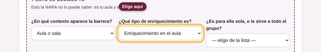 Captura de la app: ¿Qué tipo de enriquecimiento es?